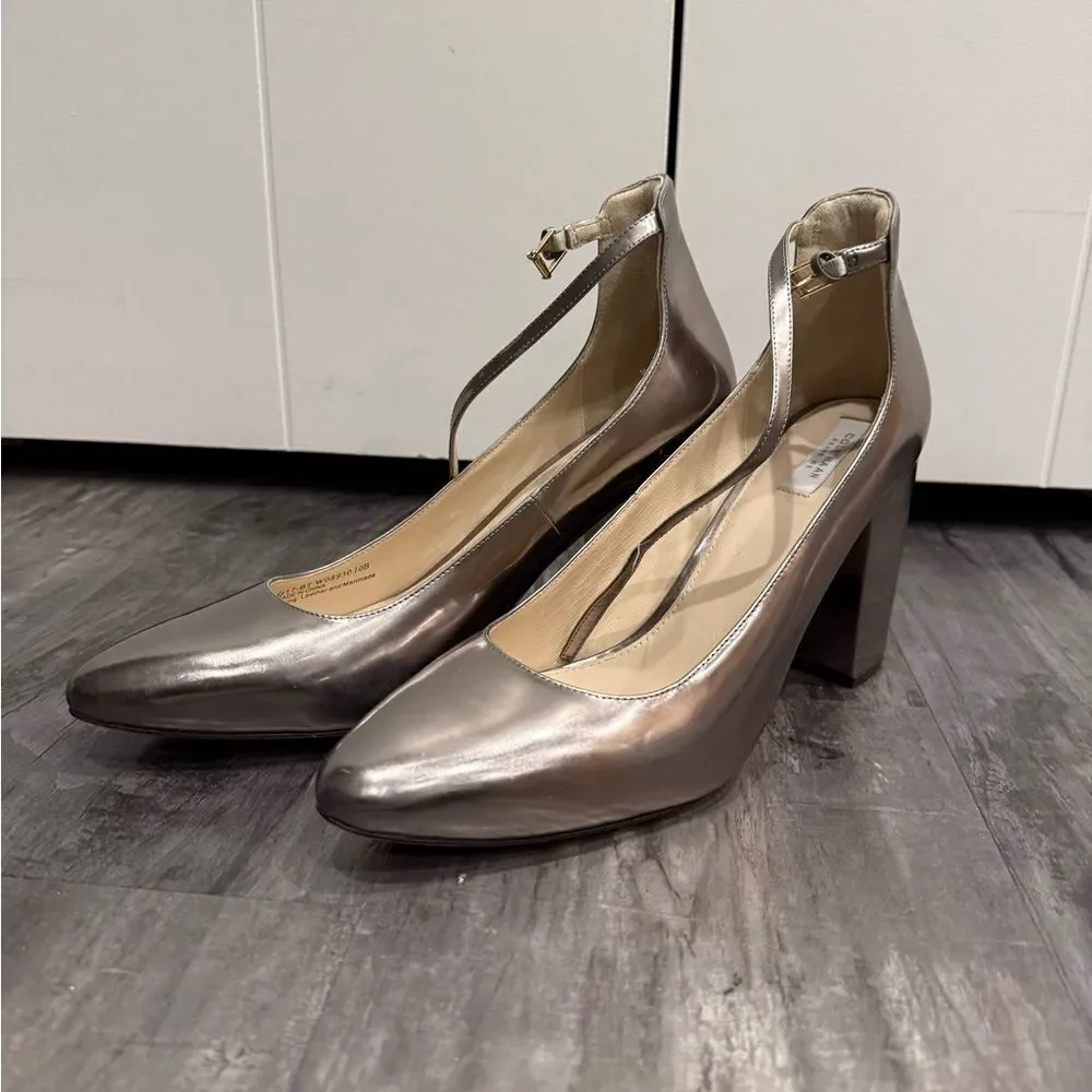 Cole Haan Women's Larue Grand Pump 85MM, Pewter Metallic, 10B US